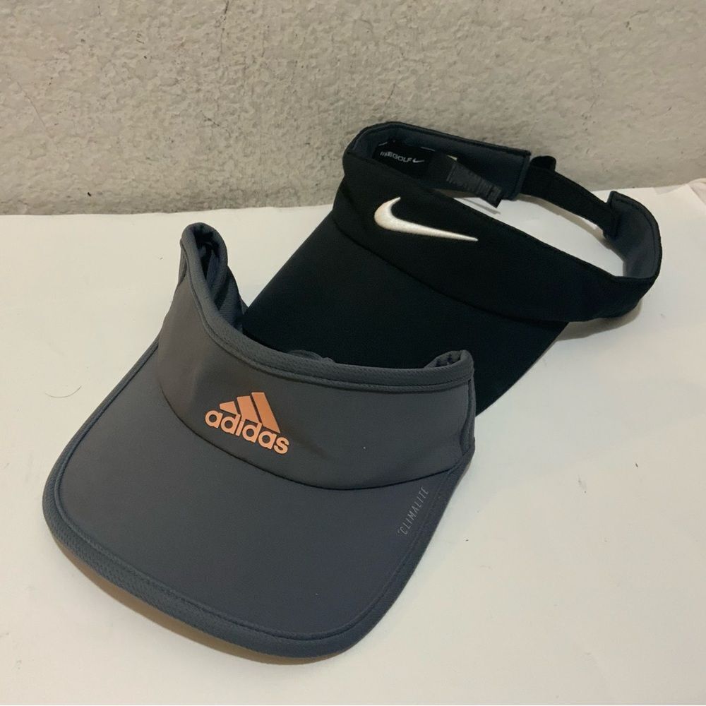 Nike & Adidas EUC visor hats. Set of 2
